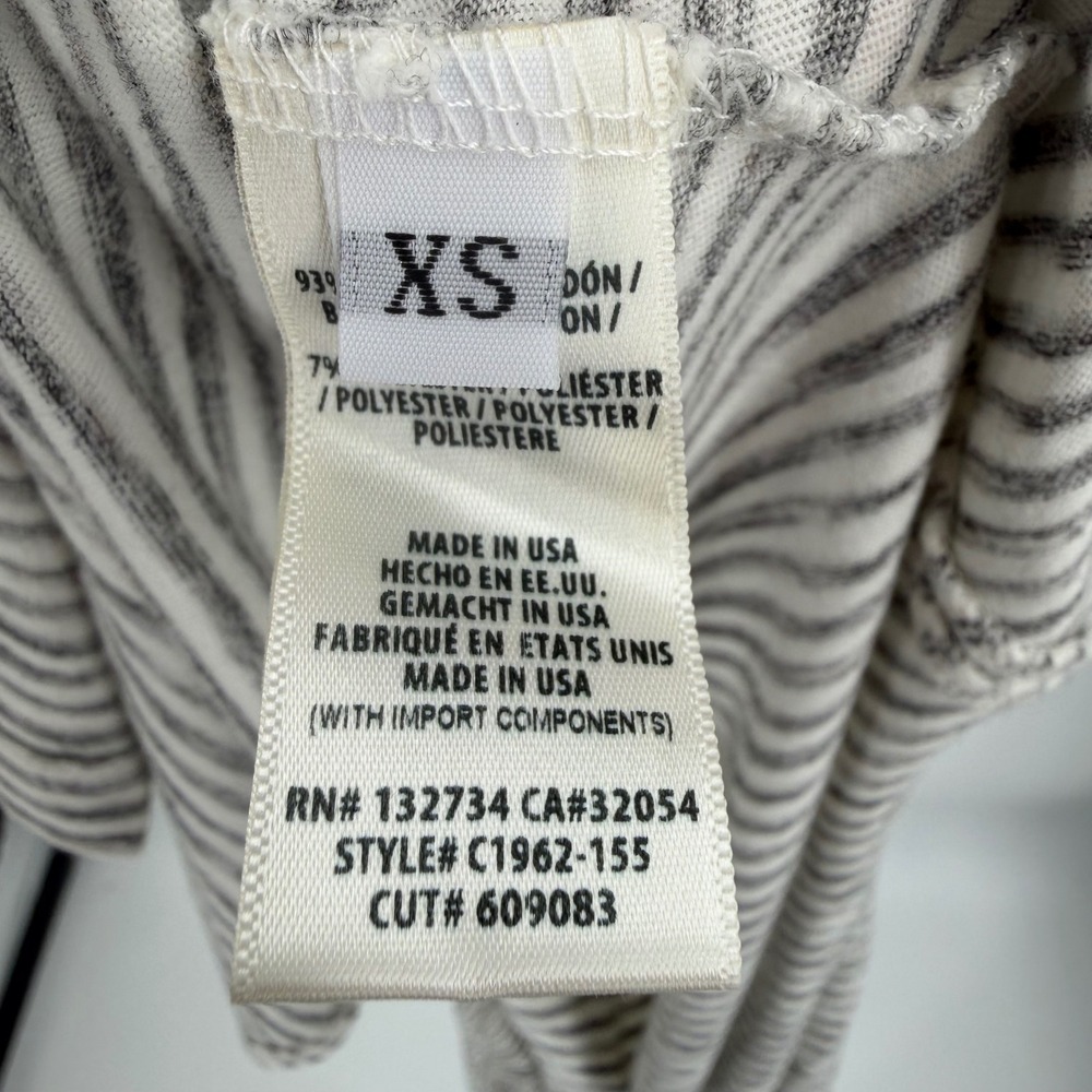 Cloth & Stone Anthropologie Striped V-Neck Midi Dress Grey White C1962-155 XS - Picture 6 of 11